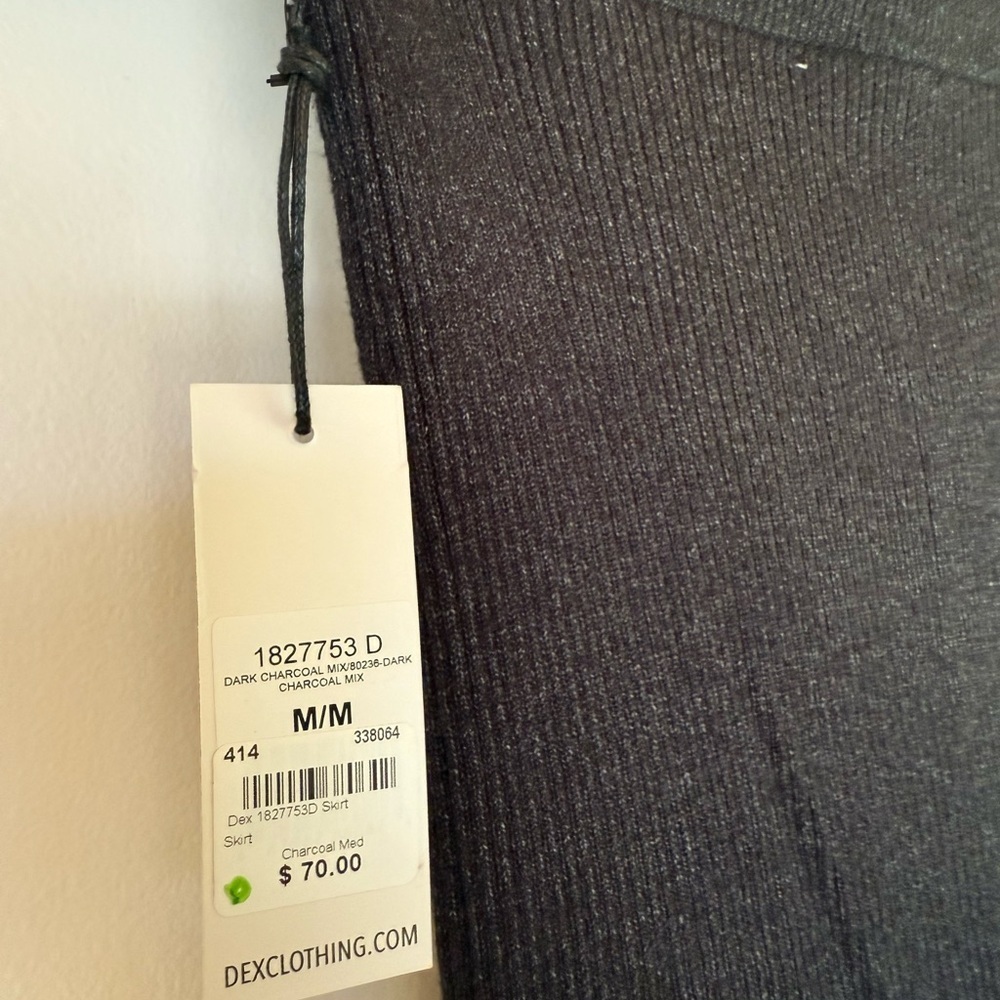 Dex Stretch Black Pencil Skirt Side Slit Medium New - Picture 2 of 5